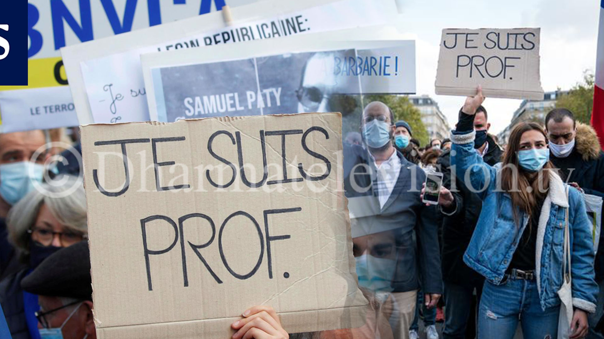 Protests in France in support of the teacher