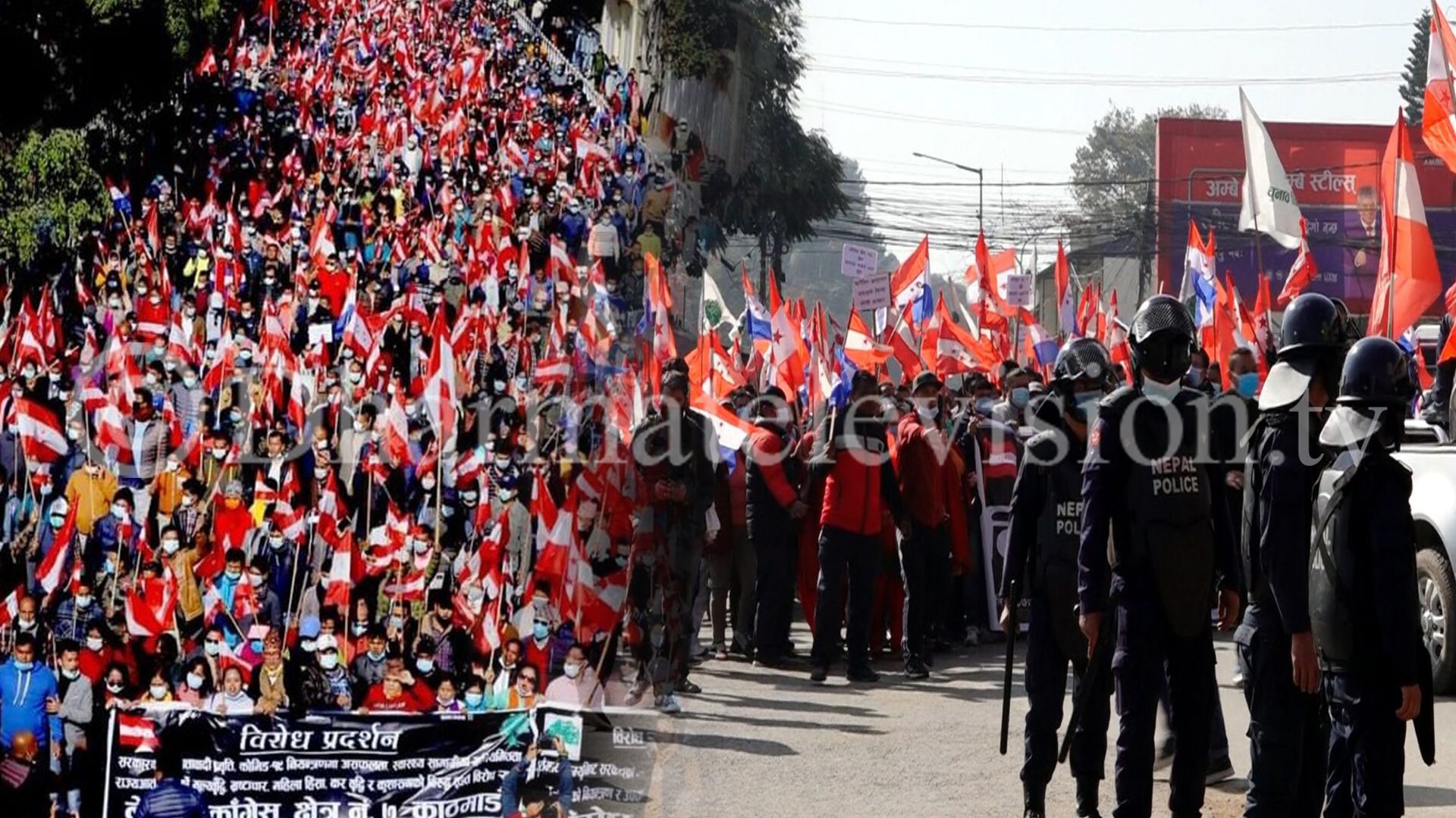 Ward Level Protests against dissolution of the House of Representatives:  Nepali Congress