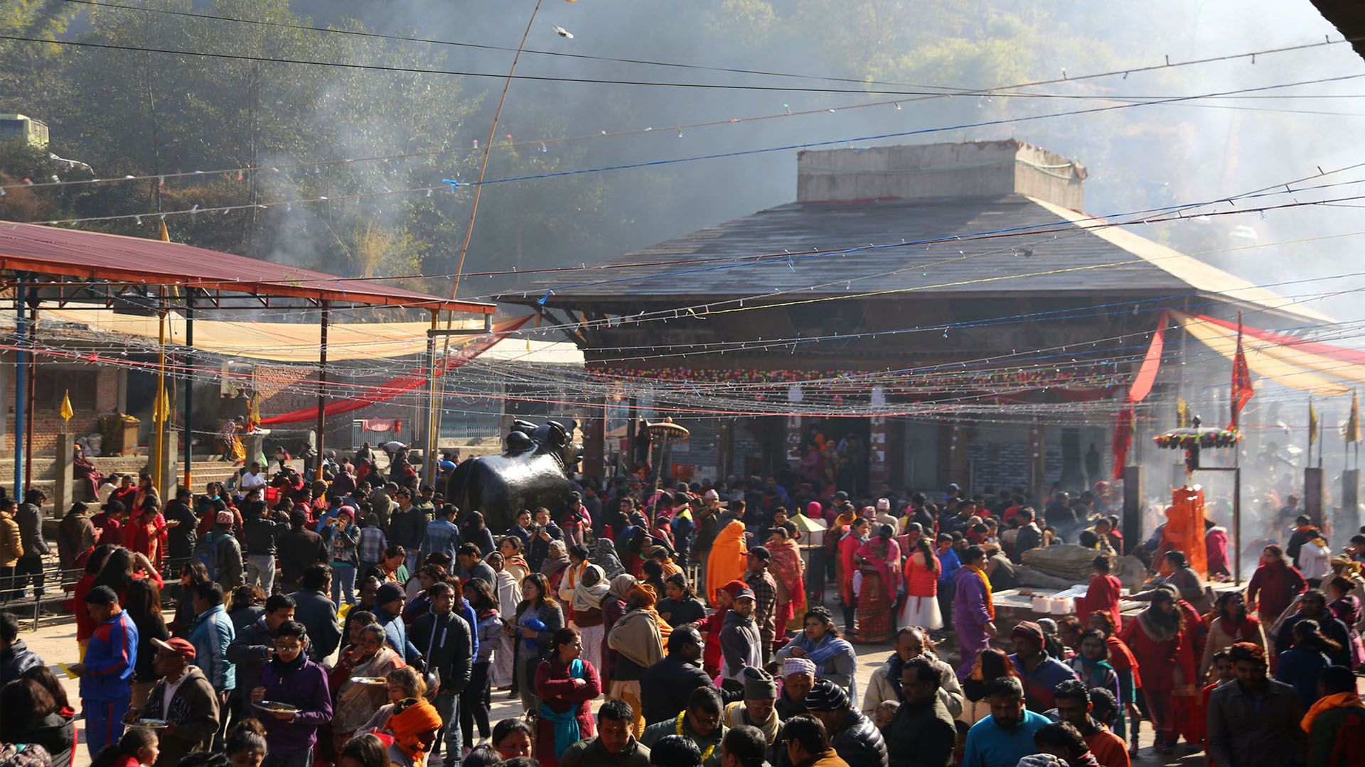 Crowd of visitors at Kedarnath's Shir Doleshwar temple since morning