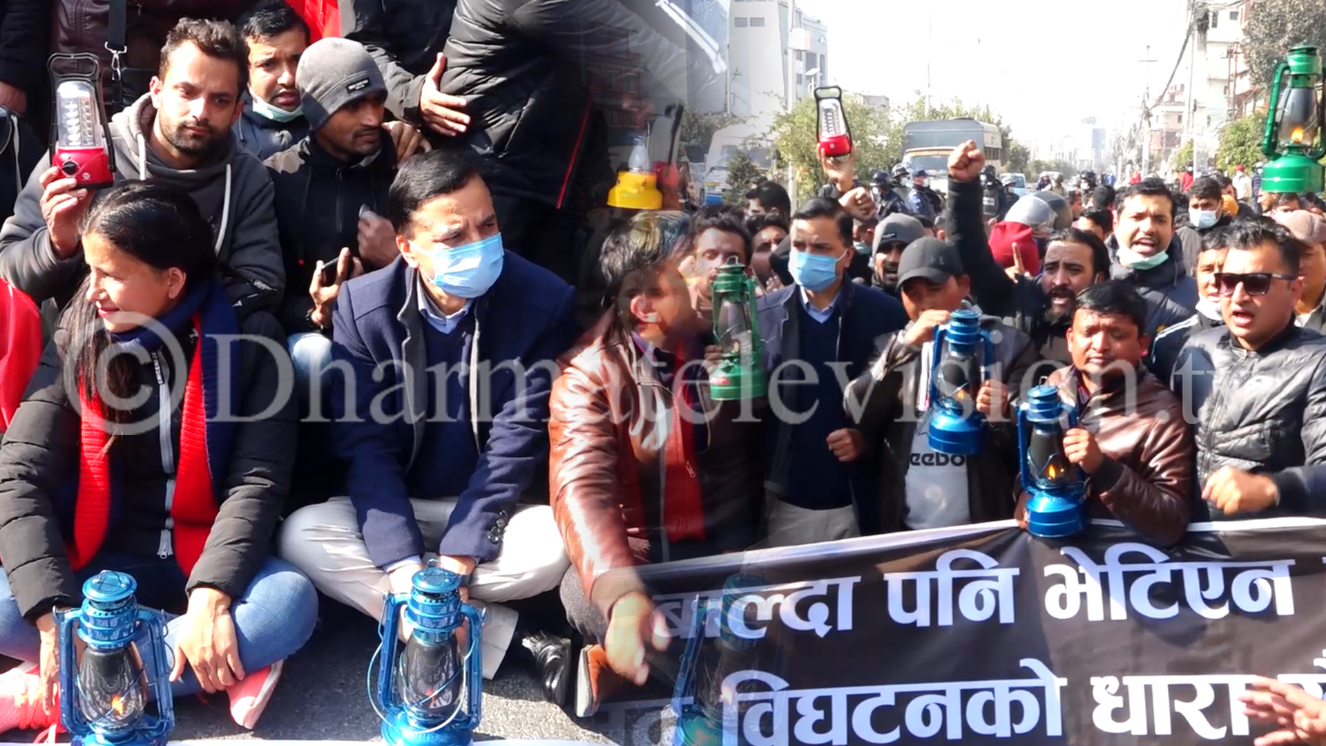 ANSU, of Prachanda-Nepal side of the CPN (Maoist) staged a lantern procession in Kathmandu