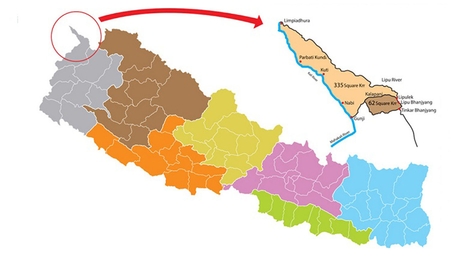 Approval of a new map of Nepal covering land encroached by India