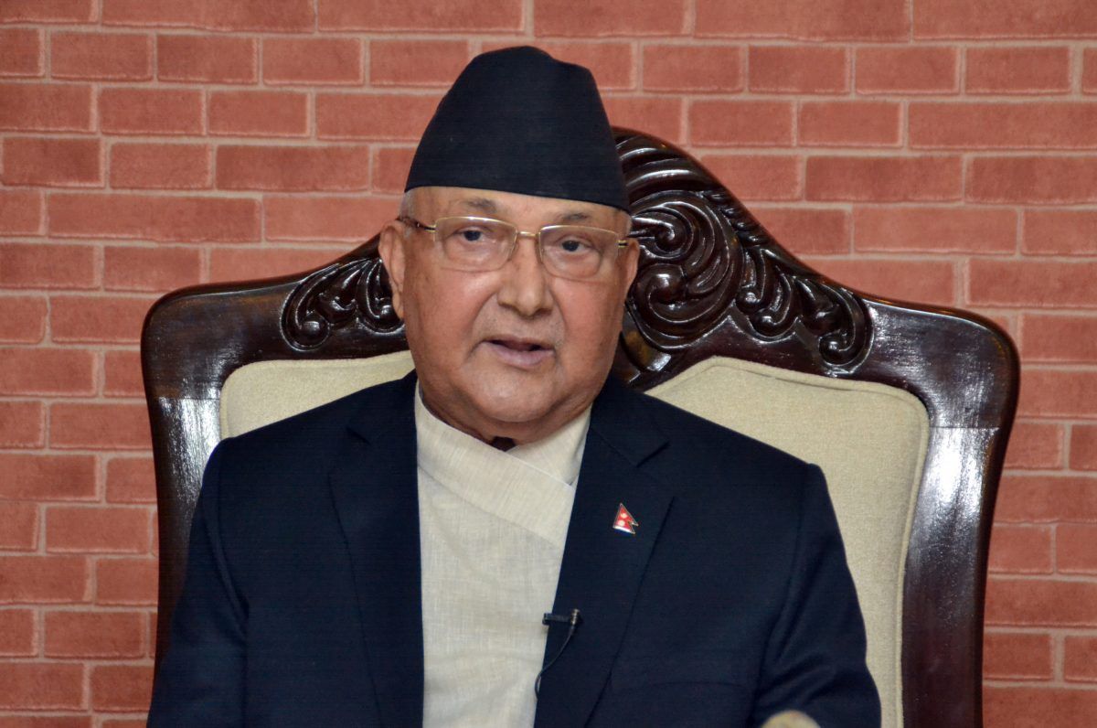 Prime Minister KP Oli addressed the nation through a video message on Friday 