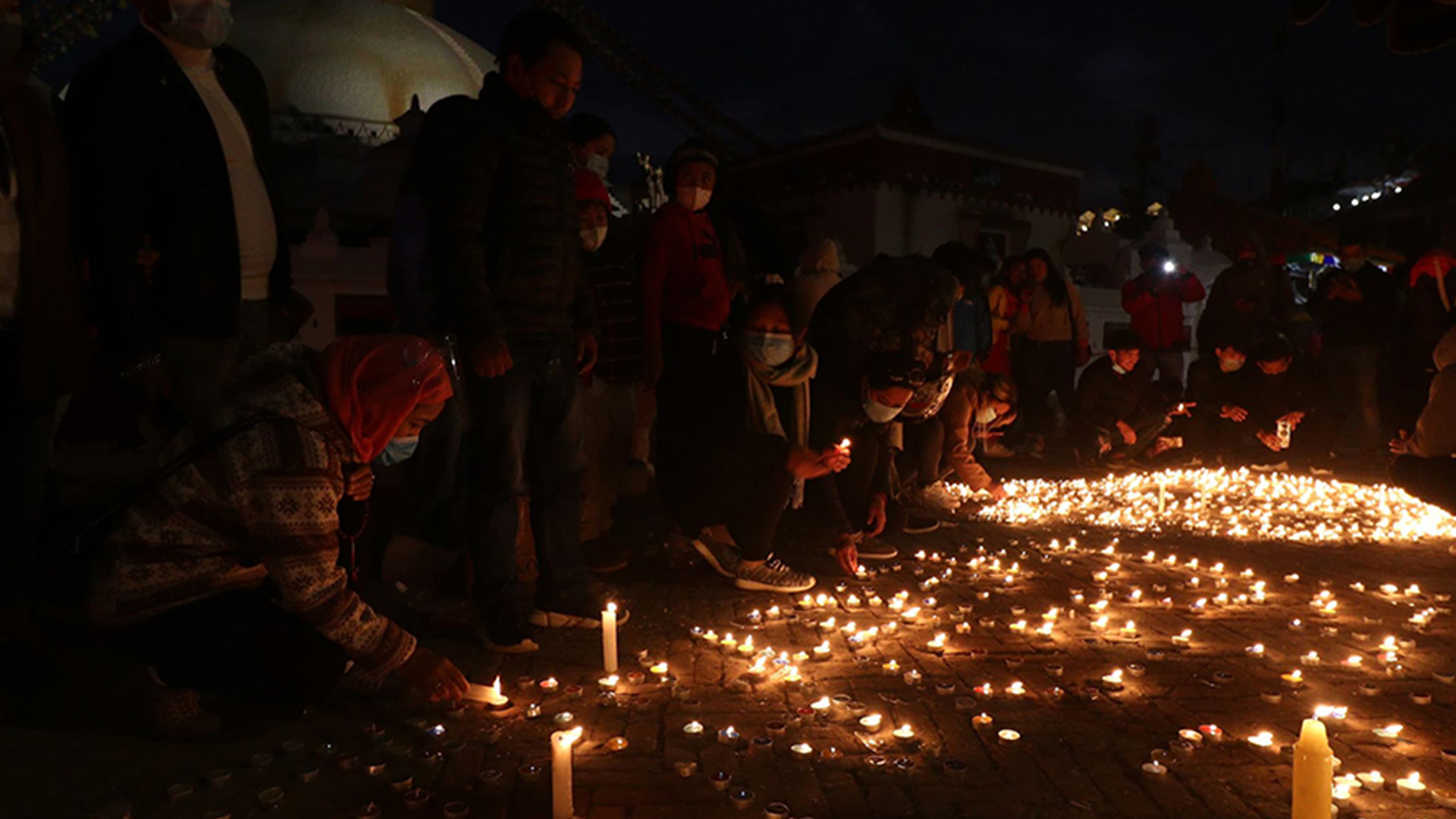 A lamp-lighting program was held in protest against the campaign to save the Swayambhu World Heritage Site