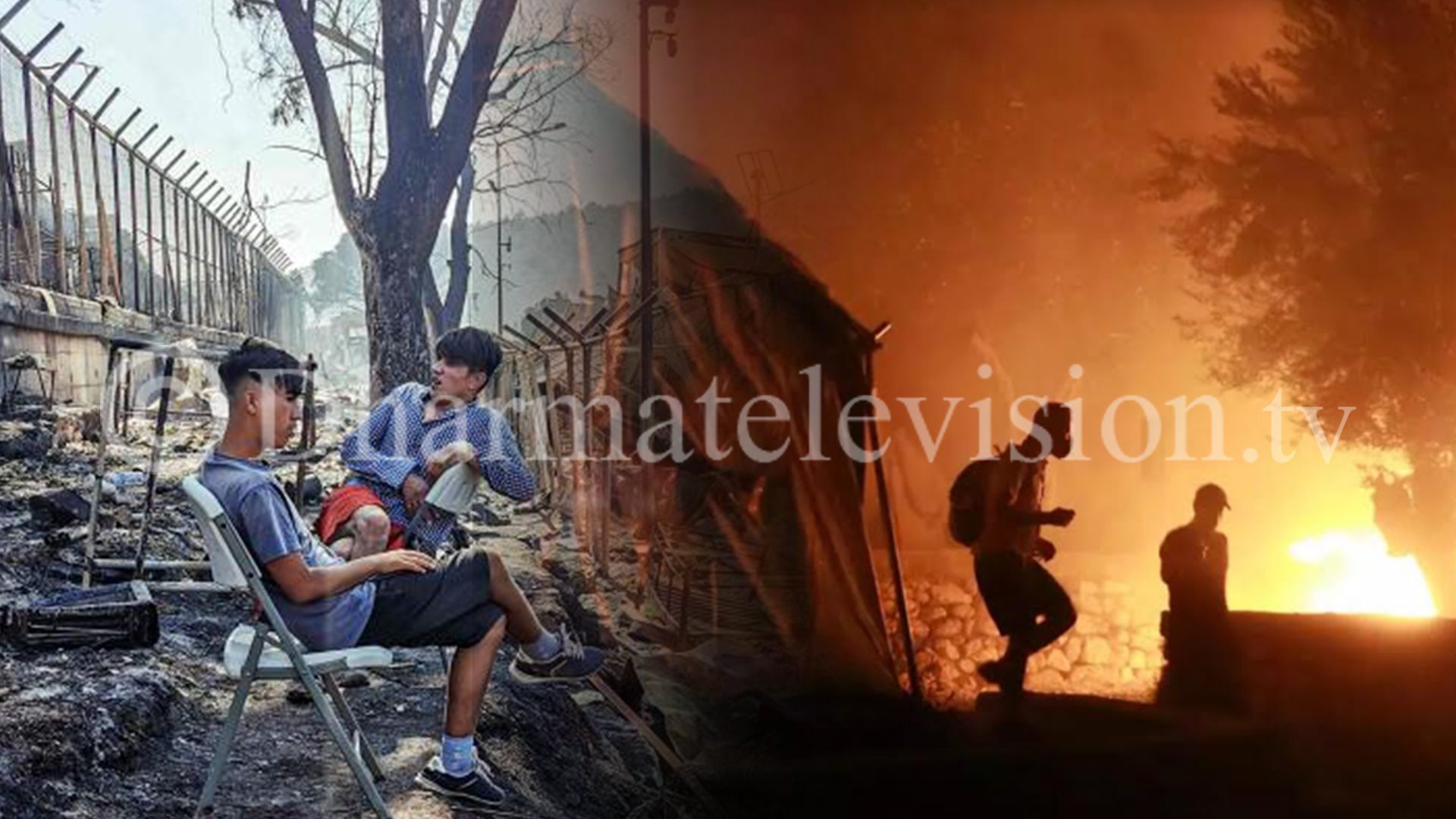Thousands flee as Greece's main migrant camp gutted by huge blaze